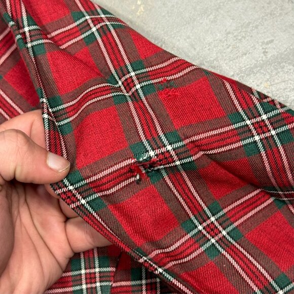 Tootal Flannel by Lipson Red Plaid Button Up Shirt Long Sleeve Medium - Picture 6 of 7